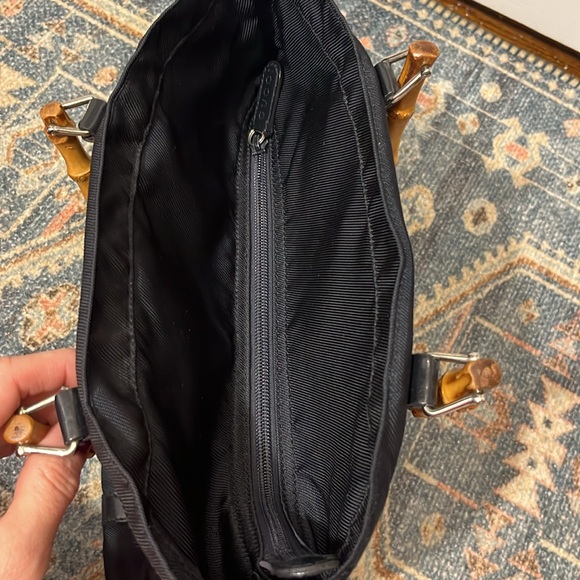 Gucci EUC Small Nylon Tote with Bamboo Handles - Picture 5 of 9